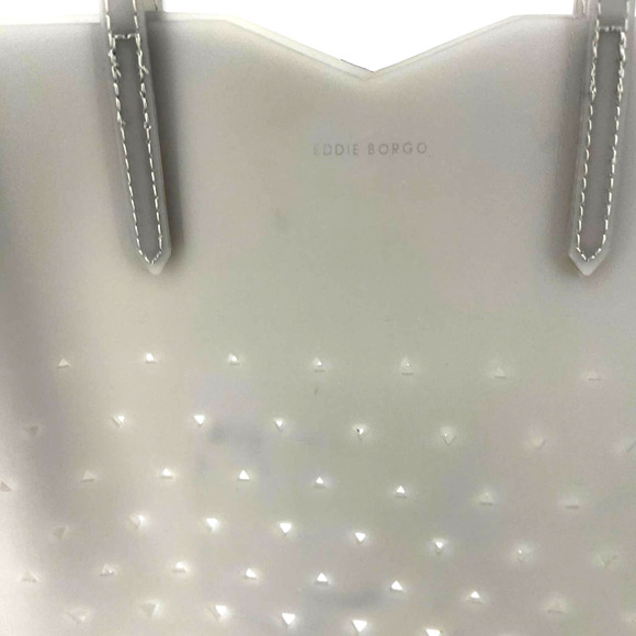 Eddie Borgo Neiman Marcus Gray Perforated Jelly Tote Bag EUC - Picture 4 of 11